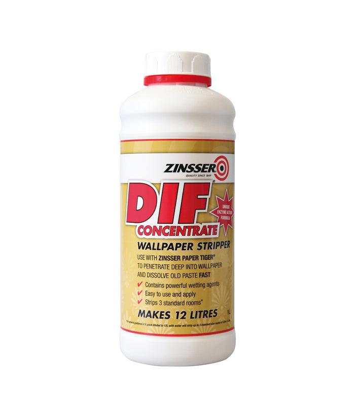 Zinsser 1L Dif Wallpaper Stripper Concentrate For Fast And Easy Removal Of Wallcoverings