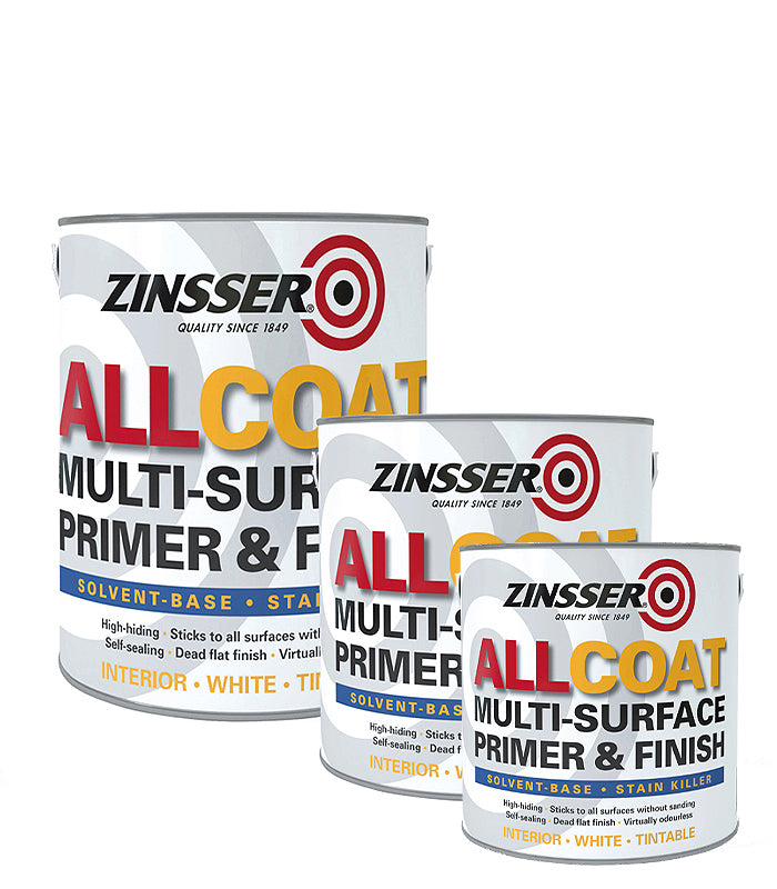 Zinsser AllCoat (Solvent Based) Stain Killer Interior Dead Flat Paint- White