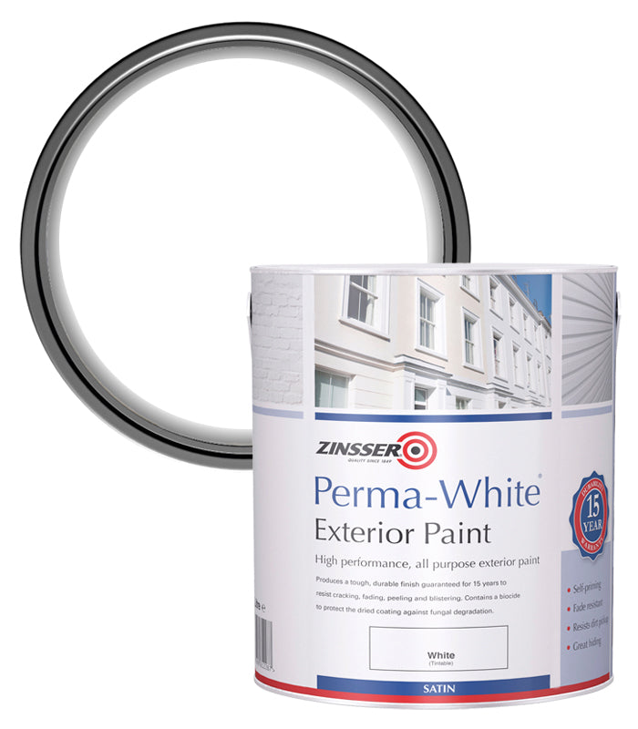 Zinsser Perma White Exterior Paint - Satin - 2.5L