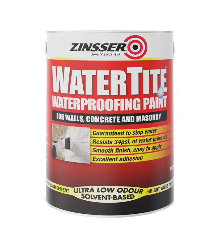 Zinsser Watertite Paint Very Low Odour Prevents The Growth Of Mould *5 LITRES*